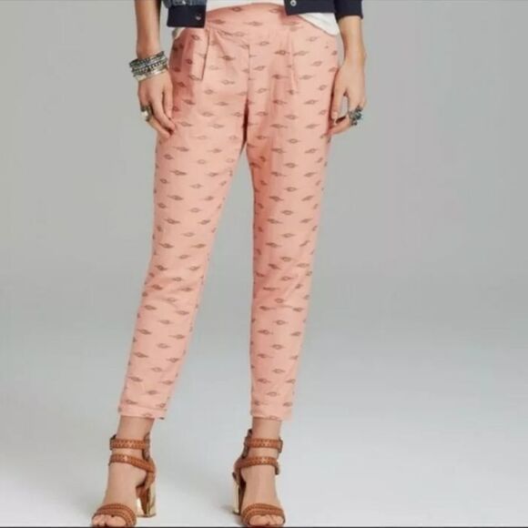 Free People Shimmering Aztec linen pants sz small - Picture 1 of 8